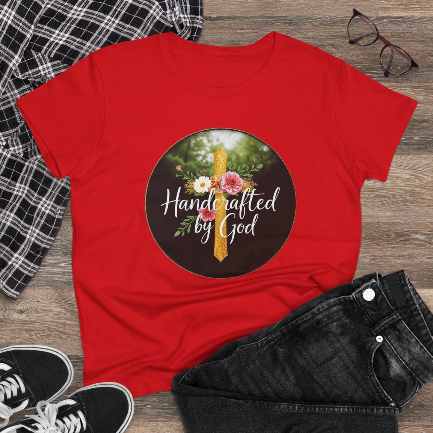 Handcrafted by God – Women’s Faith-Inspired Tee