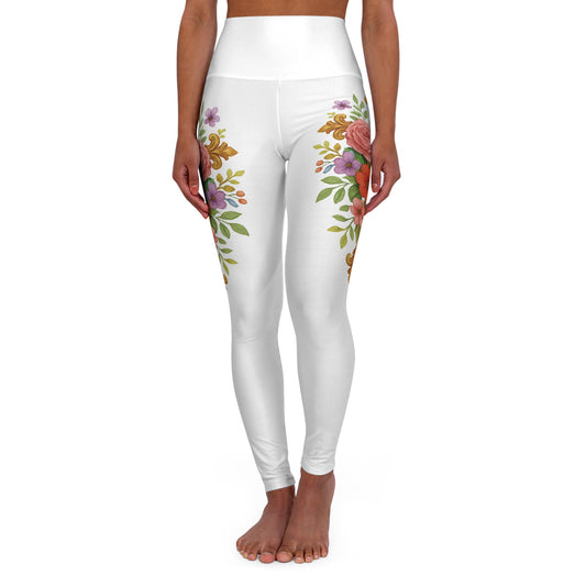 Floral Cross Graceful Fit High-Waisted Leggings - Christian Women's Apparel