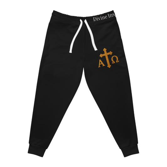 Men’s Alpha & Omega Jogger Pants in Black – Comfortable Faith-Inspired Style