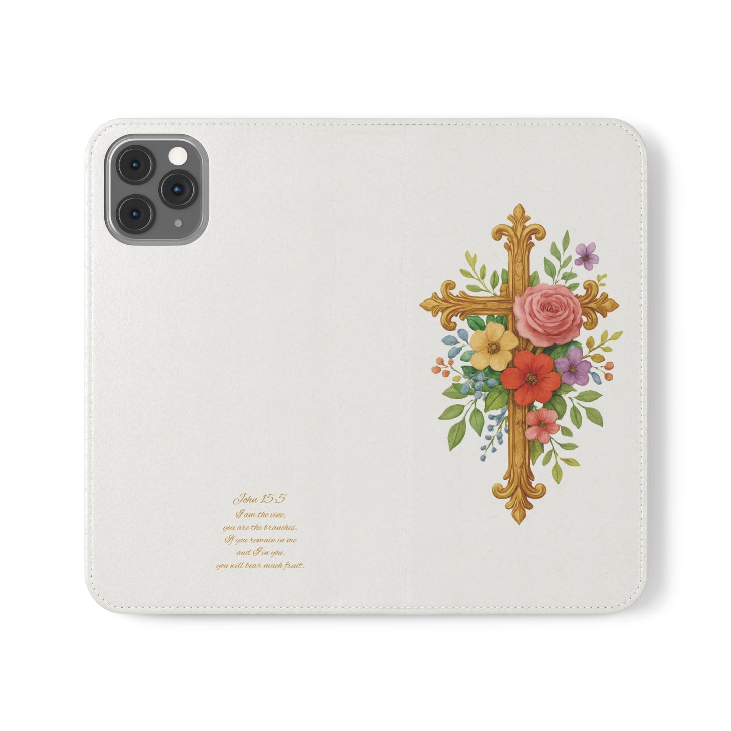 Floral Cross Wallet Case for iPhone – Faith in Bloom