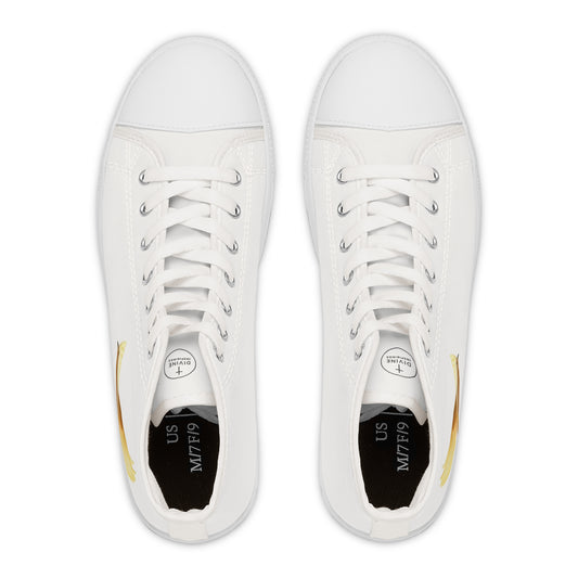 Rise in Grace – Women’s High-Top Canvas Sneakers with Dove Design