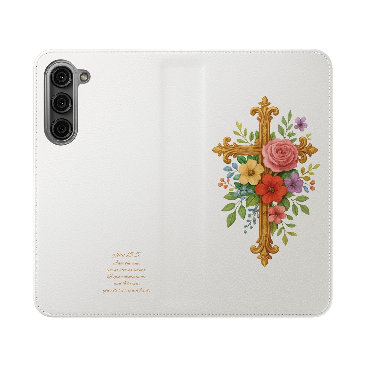 Floral Cross Wallet Case for Samsung– Faith in Bloom