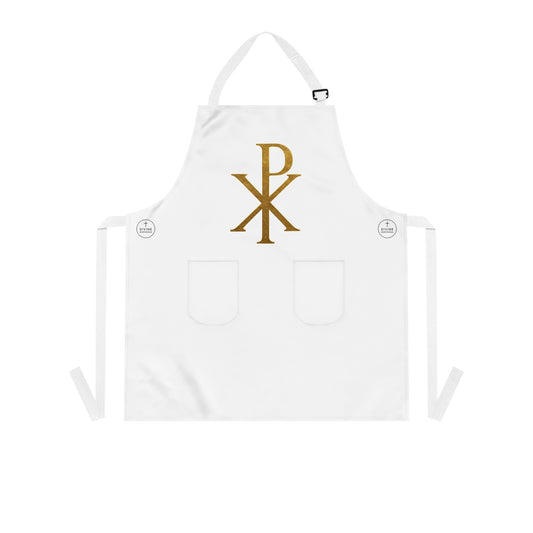Gold Chi Rho Christian Kitchen Apron – Faith & Light in Every Meal