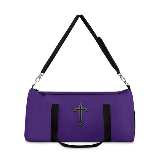 Divine Strength Duffle Bag in Purple – Carry the Cross with Purpose