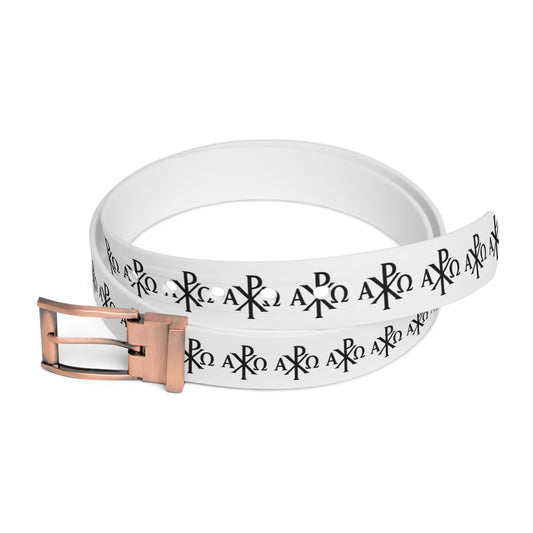 Eternal Order Belt – Black Chi Rho with Alpha & Omega