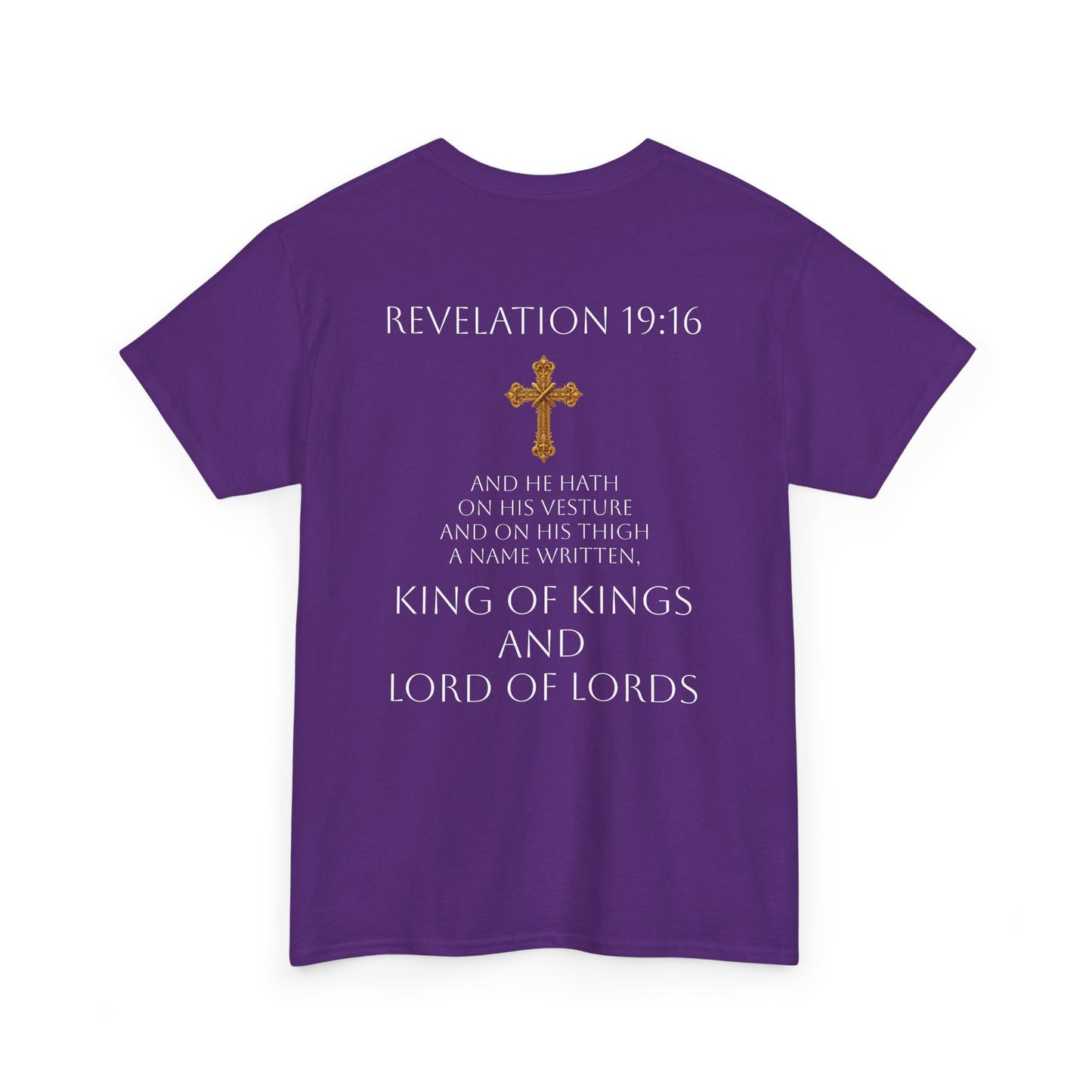 Daughter of the King Women’s Scripture Tee – Christ is King (Revelation 19:16) (White Lettering)