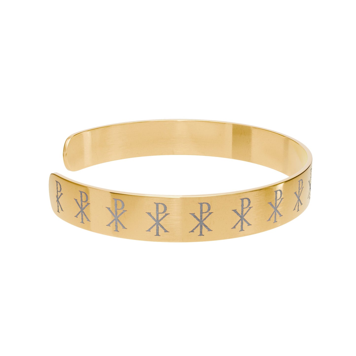 Chi Rho Engraved Cuff Bracelet – Timeless Christian Symbol