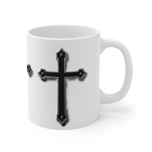 Warrior’s Black Cross Christian Mug | Ephesians 6:11 (11oz\15oz)