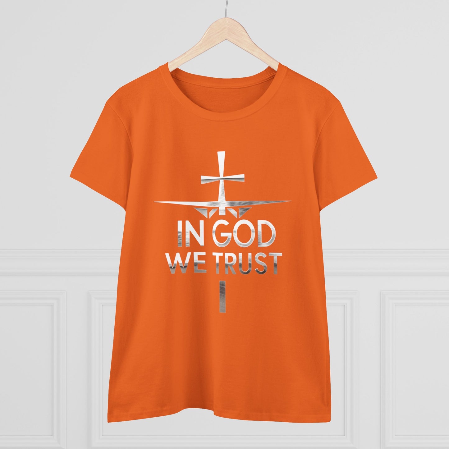 In God We Trust | Women’s Christian Tee with Scripture Back Print