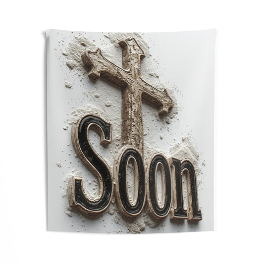 Soon the - Eternal Promise – Cross Wall Tapestry Indoor Wall Tapestry