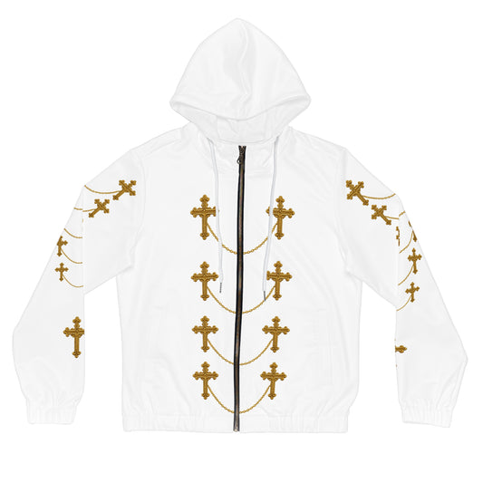 Golden Covenant Zip-Up Hoodie in White - Christian Apparel