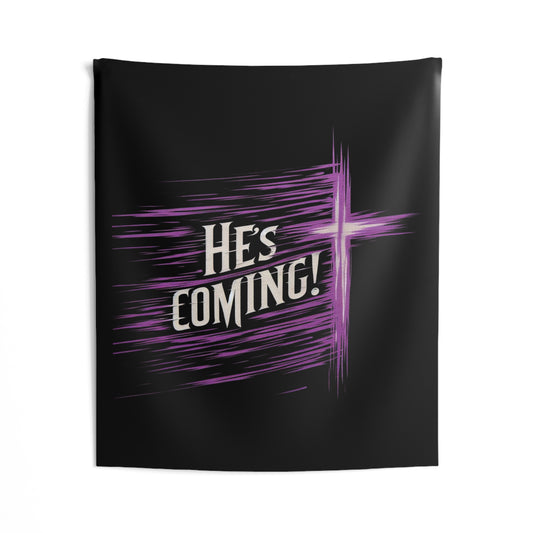 'He's Coming' Hope’s Embrace – Cross Wall Tapestry