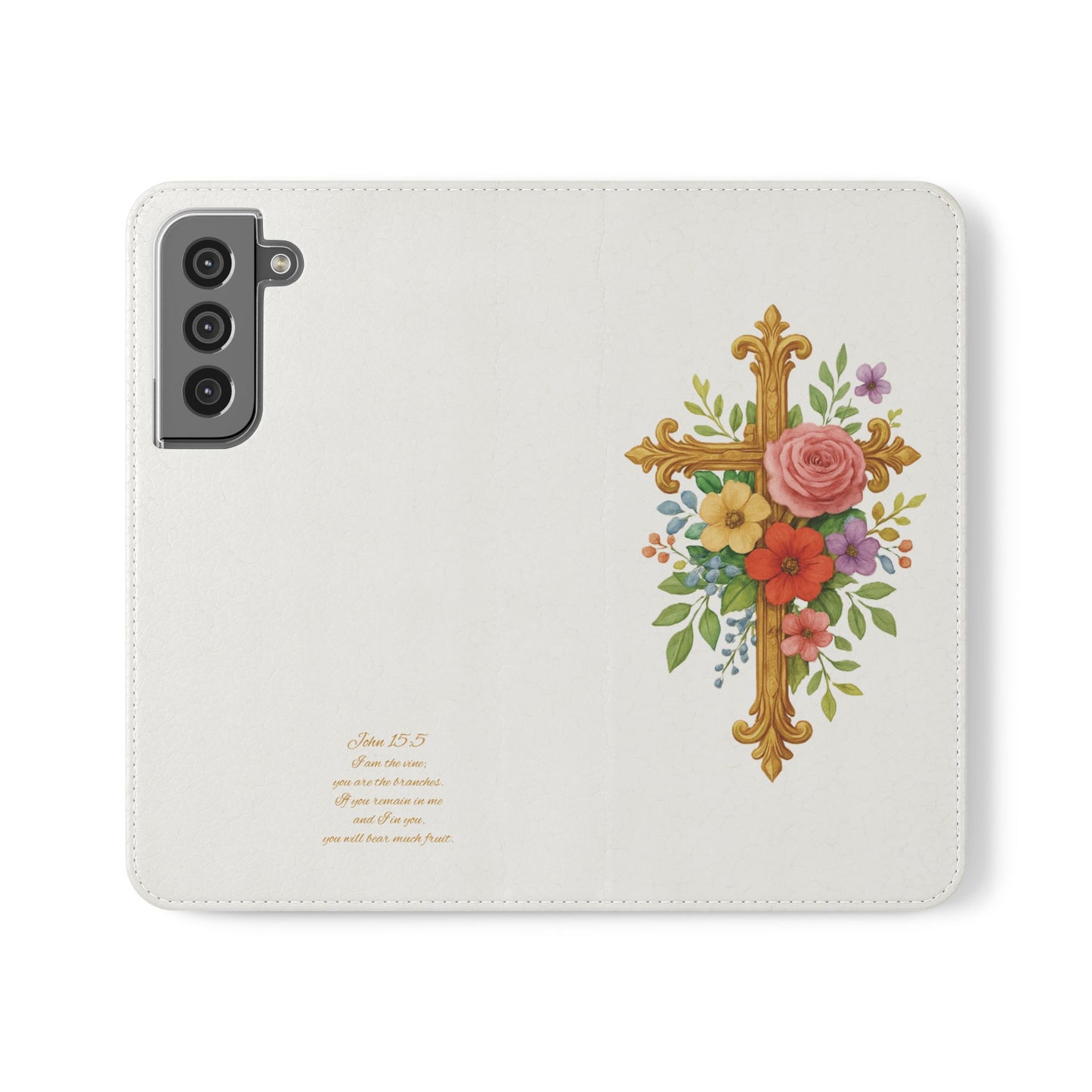 Floral Cross Wallet Case for Samsung– Faith in Bloom