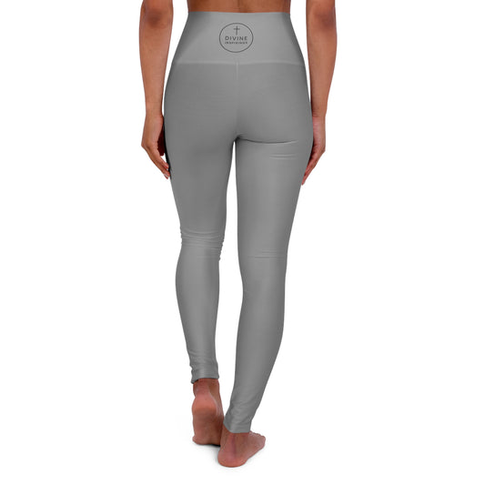Golden Dove Women’s High-Waisted Yoga Leggings in Grey – Spirit of Peace and Power