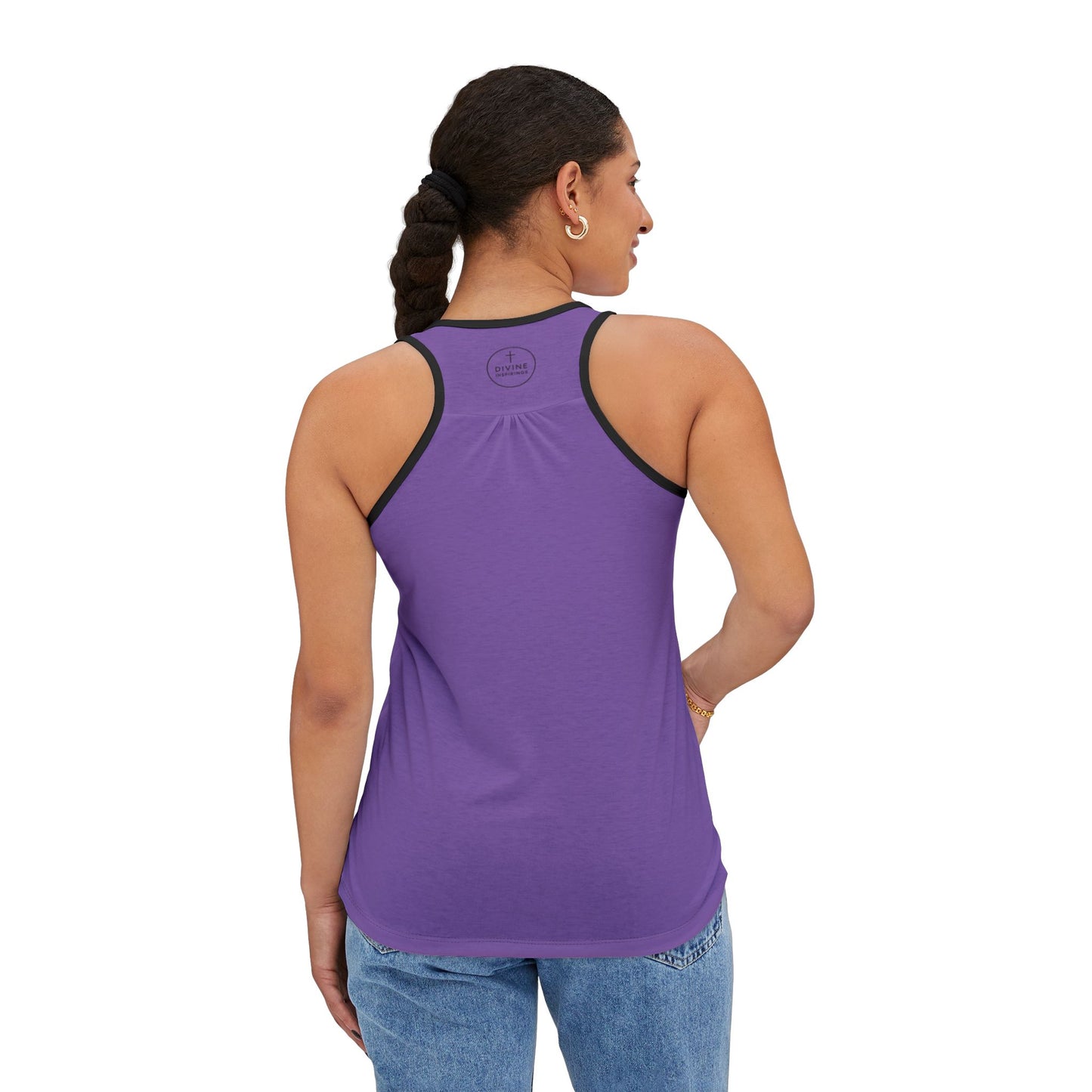 Chi Rho Women’s Christian Tank Top in Purple – Symbol of Victory in Christ