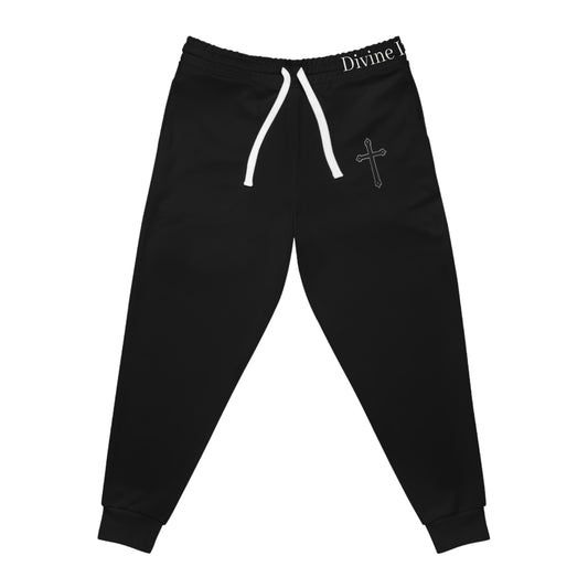 Men’s Black Cross Jogger Pants in Black – Faith-Inspired Comfort & Everyday Style