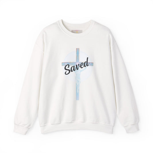 Anchored in Salvation – Men’s “Saved” Christian Sweatshirt