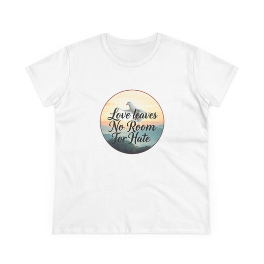 Love Leaves No Room for Hate – Women’s Softstyle Tee of Grace & Compassion