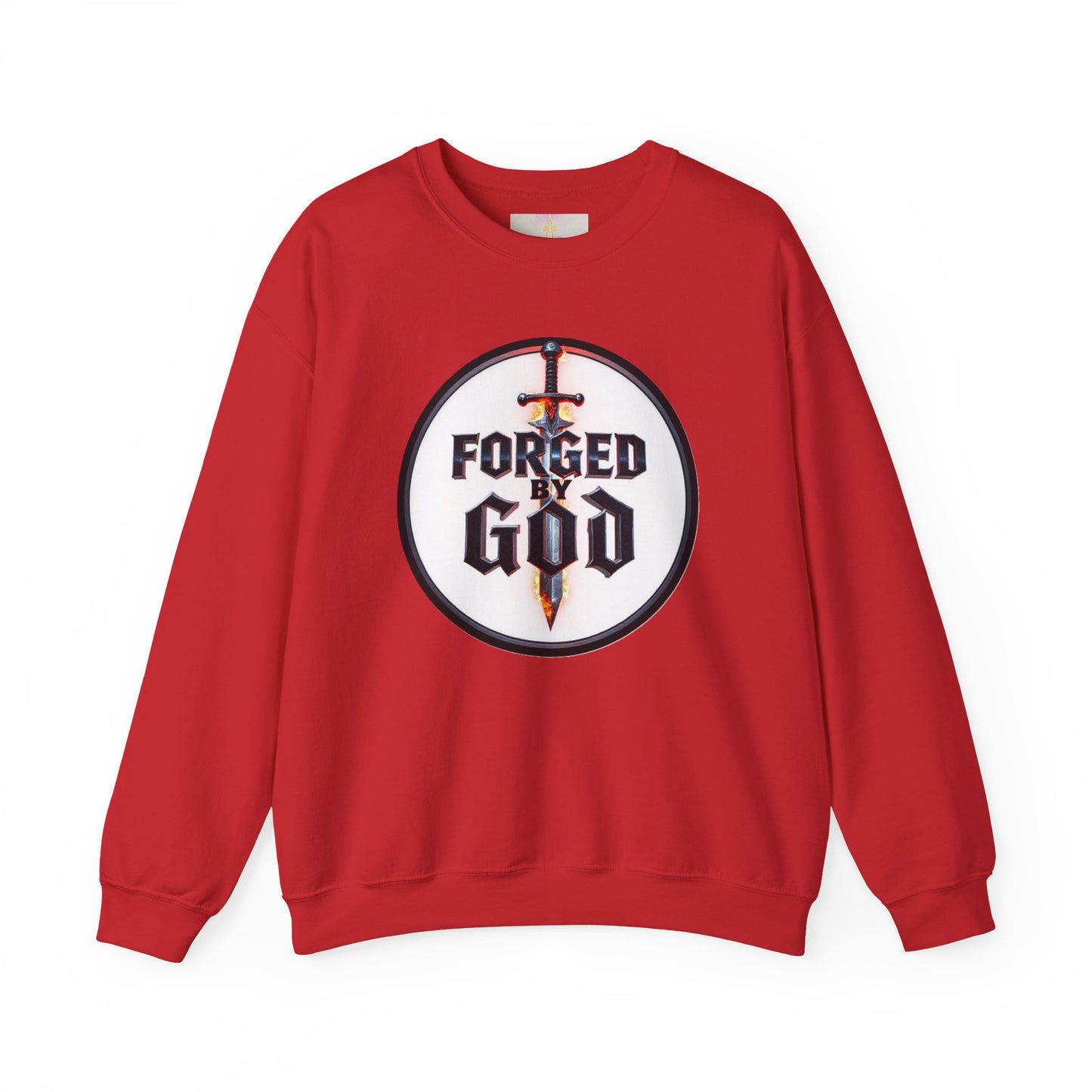 Forged by God Men’s Christian Sweatshirt – Bold Faith Apparel