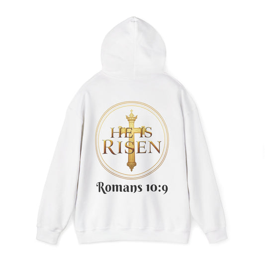 He Is Risen Christian Hoodie – Women’s Bold Faith Streetwear (Dark Lettering)