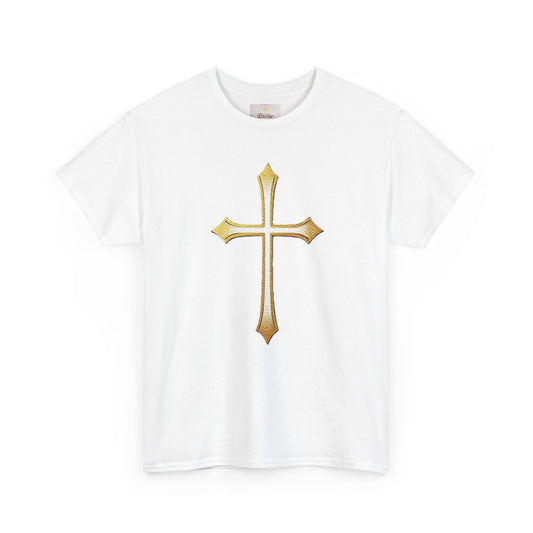 Men’s Gold Cross Tee – Christian Faith-Inspired Apparel