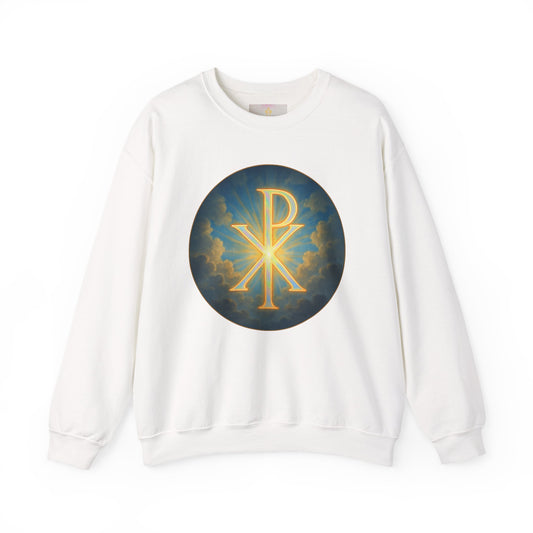 Women’s Christian Sweatshirt with Chi Rho – Classic Faith Symbol Pullover