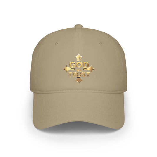 Golden Faith – Low Profile “In God We Trust” Christian Baseball Cap