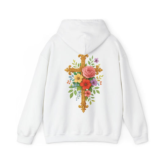 Floral Cross Women’s Hoodie – Wrapped in His Love