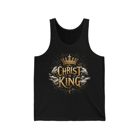 Christ the King | Women’s Faith Tank – Bold Gold Statement of Divine Strength