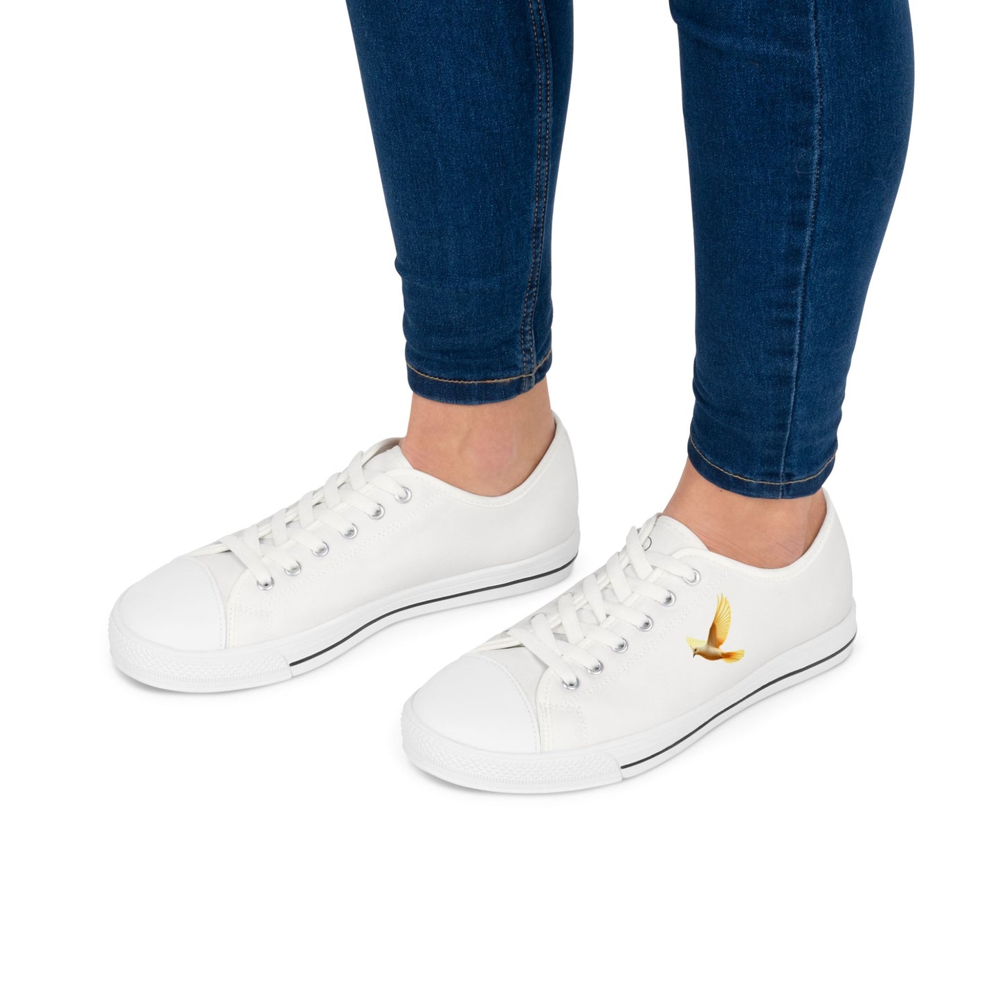Wings of Peace – Women’s Low-Cut Canvas Shoes with Dove Design