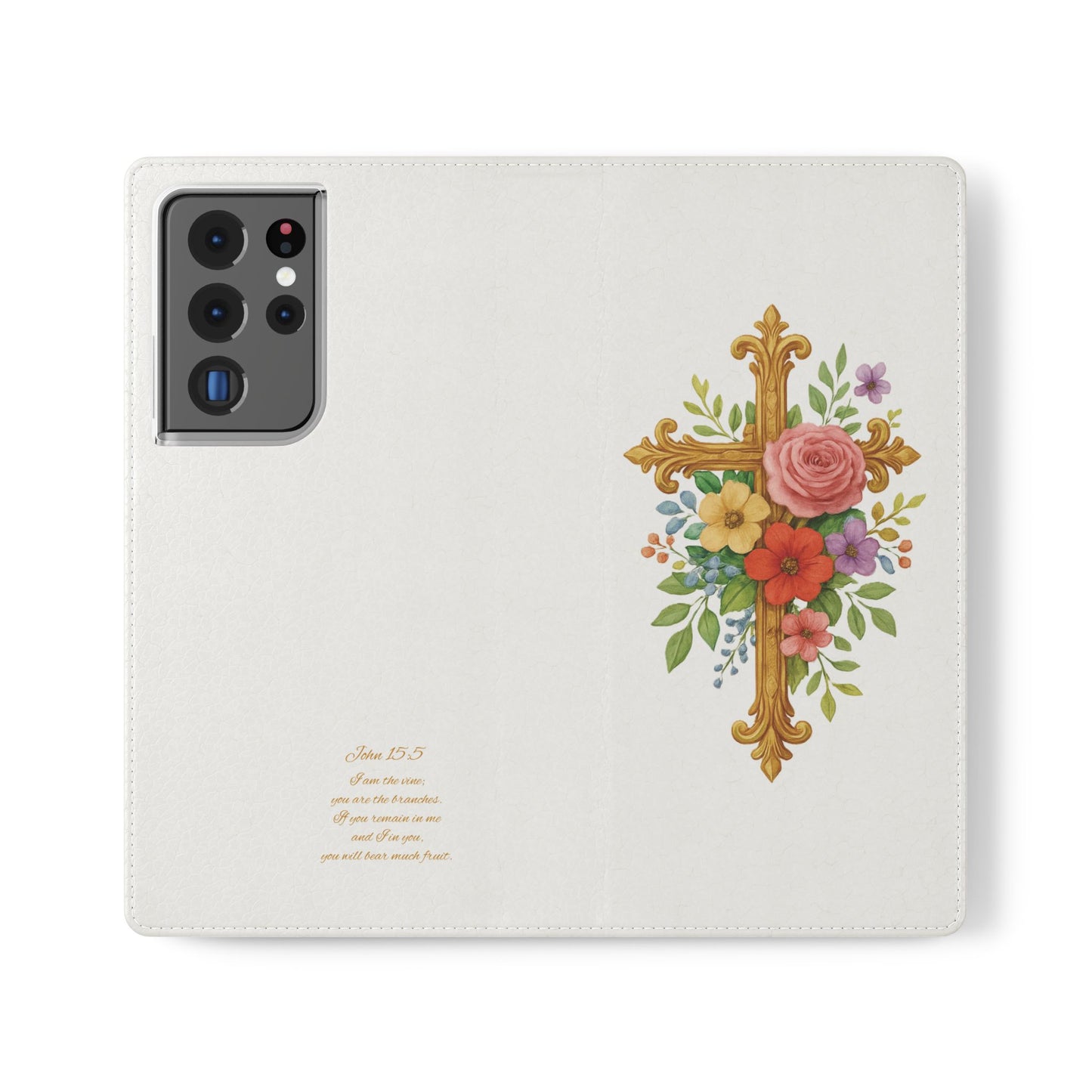 Floral Cross Wallet Case for Samsung– Faith in Bloom