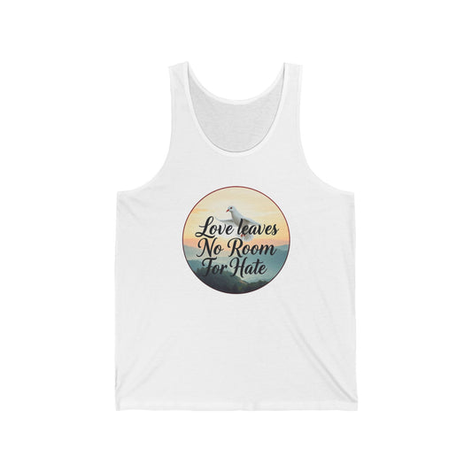 Women’s Christian Tank Top – Love Leaves No Room For Hate Dove Design – Faith & Peace Wear