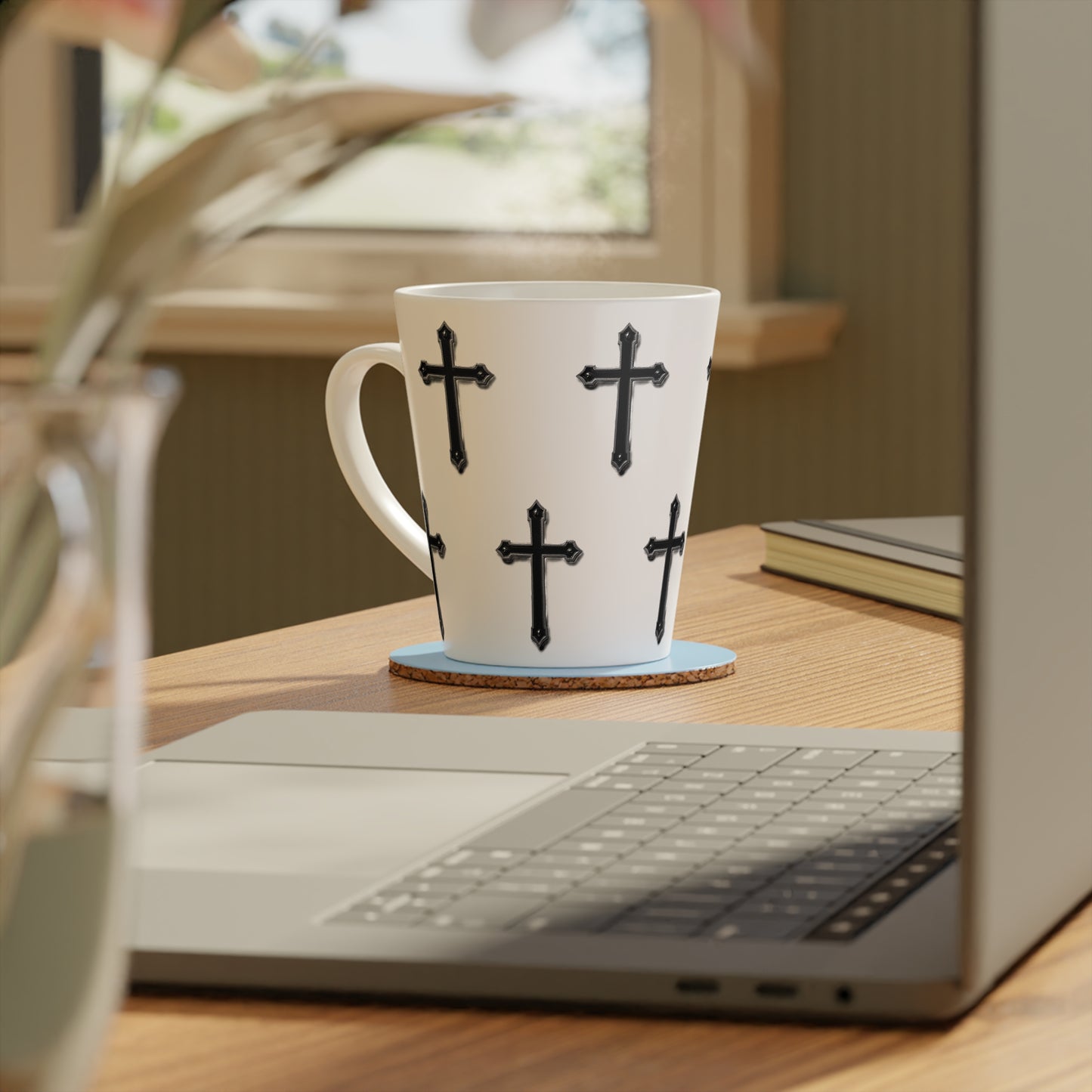 Warrior’s Black Cross Christian Latte Mug | Ephesians 6:11