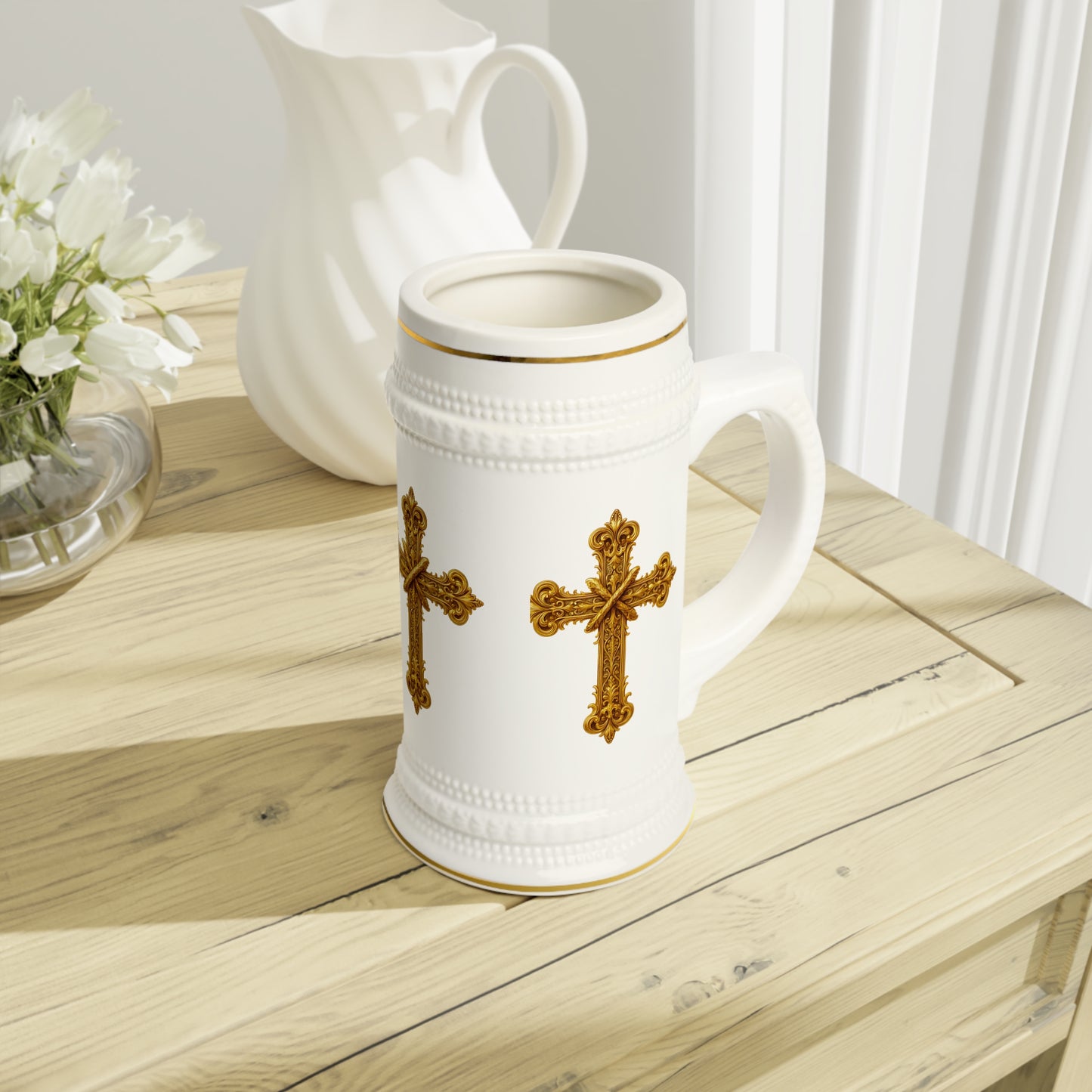 Elegant Ornate Golden Cross – Timeless Christian Symbol of Faith & Grace