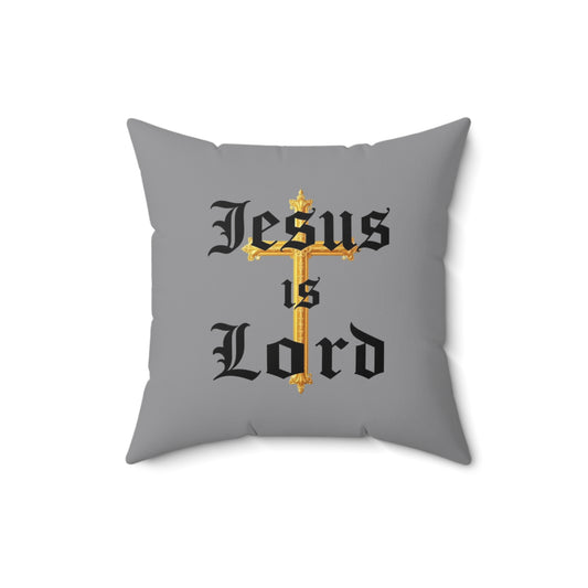 King of Kings in Grey – ‘Jesus is Lord’ Throw Pillow
