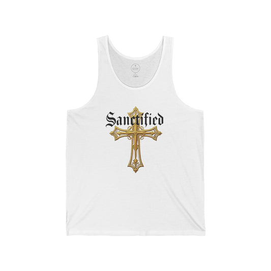 Sanctified Men's Gothic Cross Tank Top – Bold Faith Wear