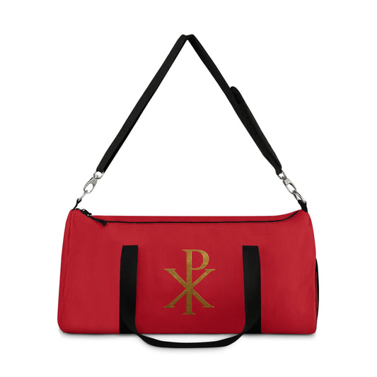 Christ’s Victory Duffle Bag in Red – Chi Rho Symbol