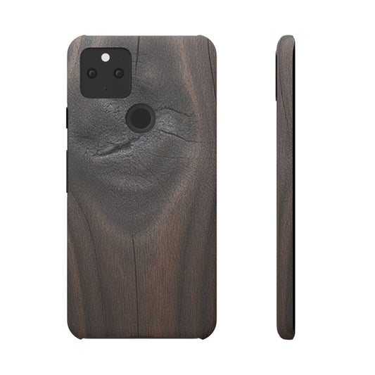 Google Pixel 5 Snap Case – Dark Wood Grain Design