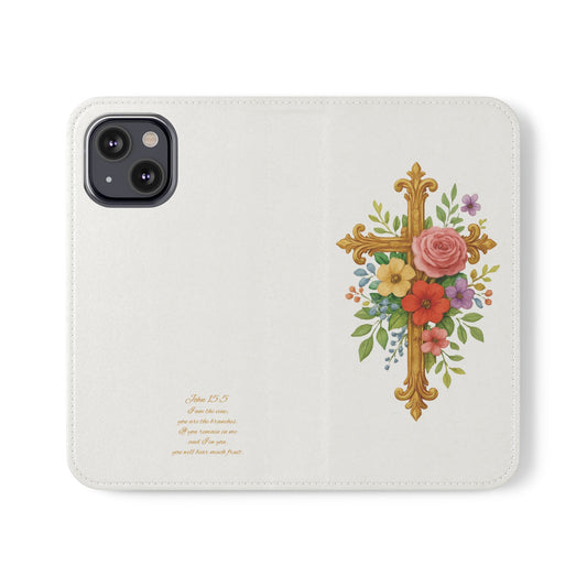 Floral Cross Wallet Case for iPhone – Faith in Bloom