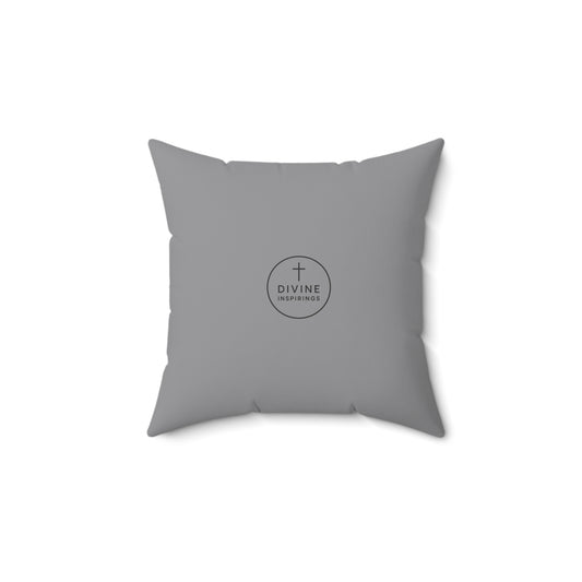 Soaring in Faith in Grey – Gold Cross & Doves Throw Pillow