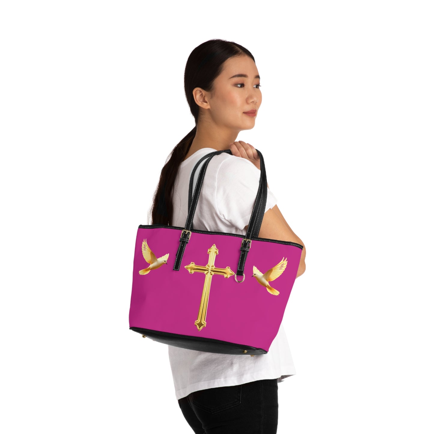 Faith, Peace, and Renewal Shoulder Bag in Fuchsia