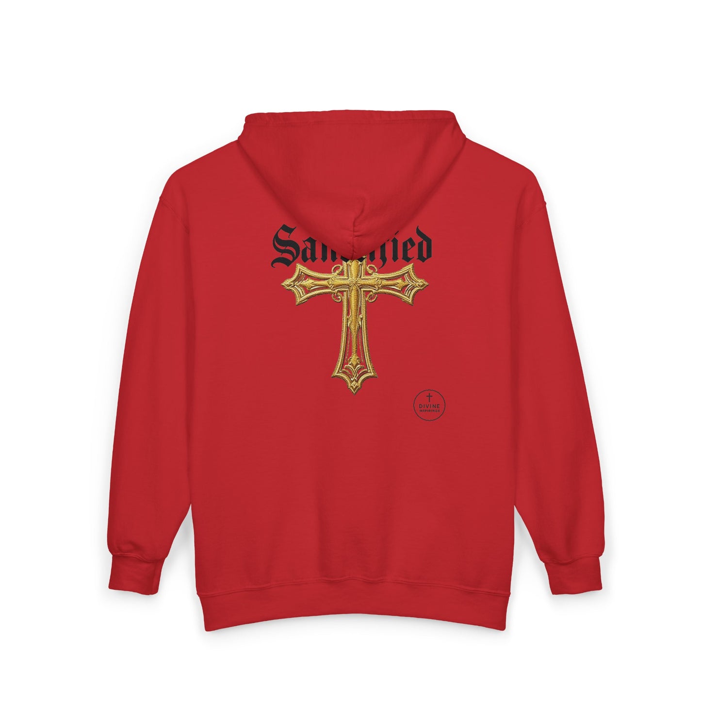 Sanctified Men's Gothic Cross Zip-Up Hoodie – Faith in Comfort