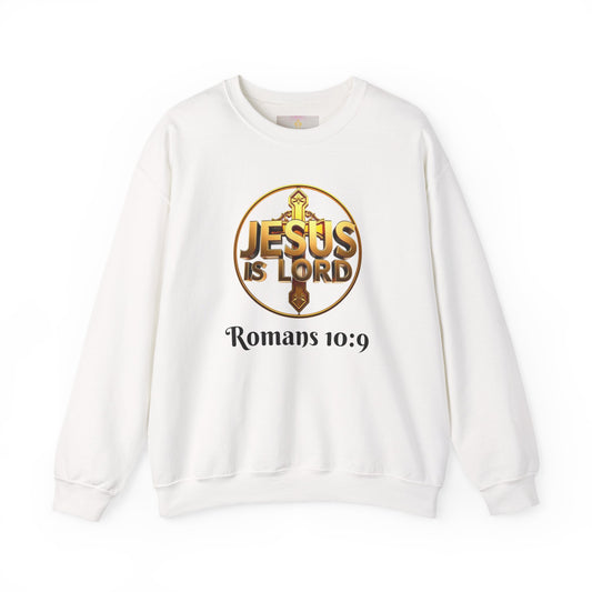 Romans 10:9 Inspired Christian Sweater – Declare Jesus Is Lord & He Is Risen (Dark Lettering)