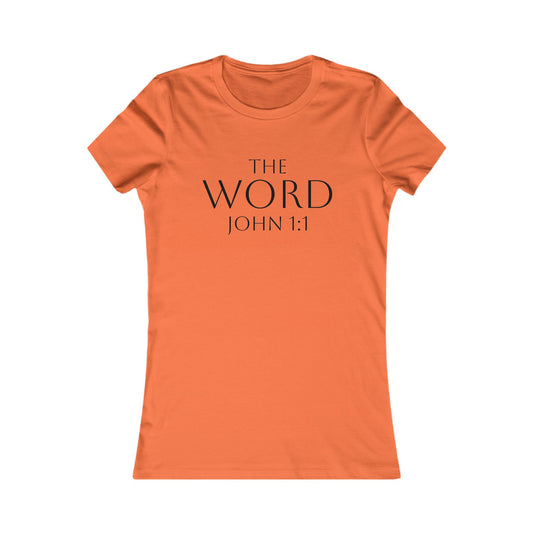 “The Word Eternal” – Women’s Favorite Christian Tee with Bold Dark Lettering (John 1:1)