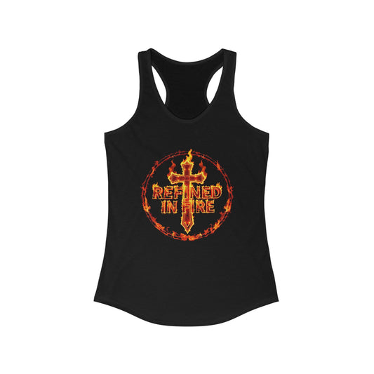 Refined in Fire Women’s Racerback Tank – Tested, Strong, Unshaken
