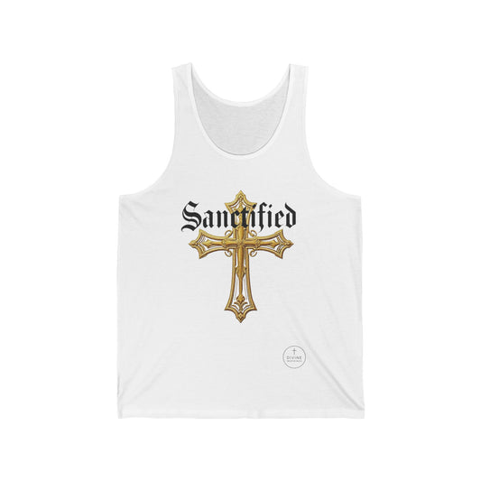 Sanctified Men's Gothic Cross Tank Top – Bold Faith Wear