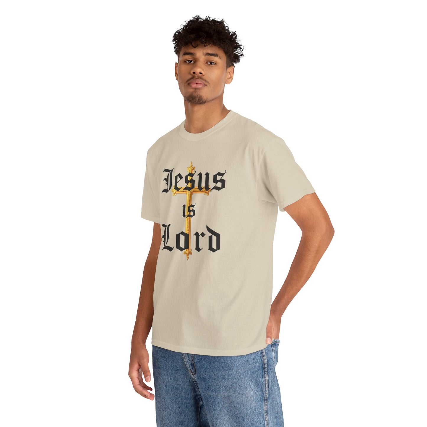 Jesus is Lord with Cross - Men's Christian T-Shirt