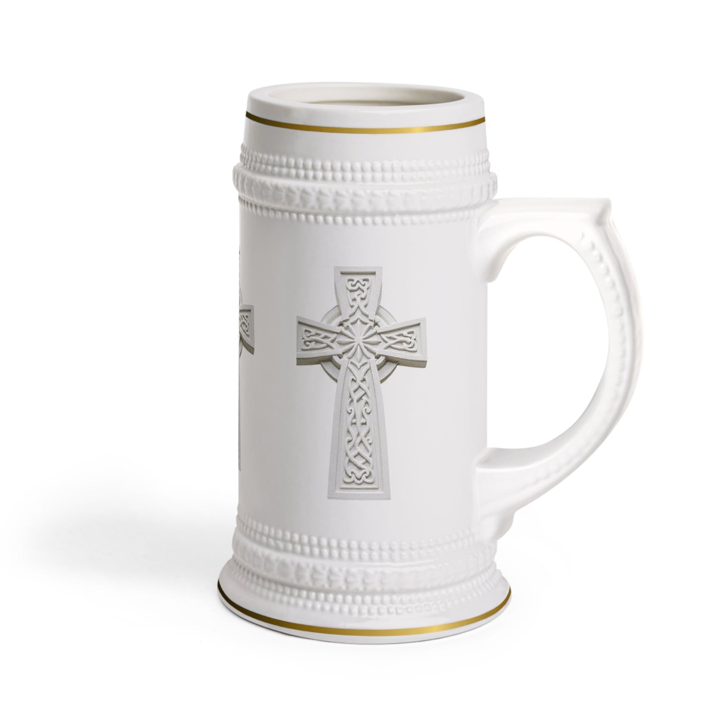 Celtic Cross Beer Stein – Christian Heritage Mug – 22oz Ceramic Stein