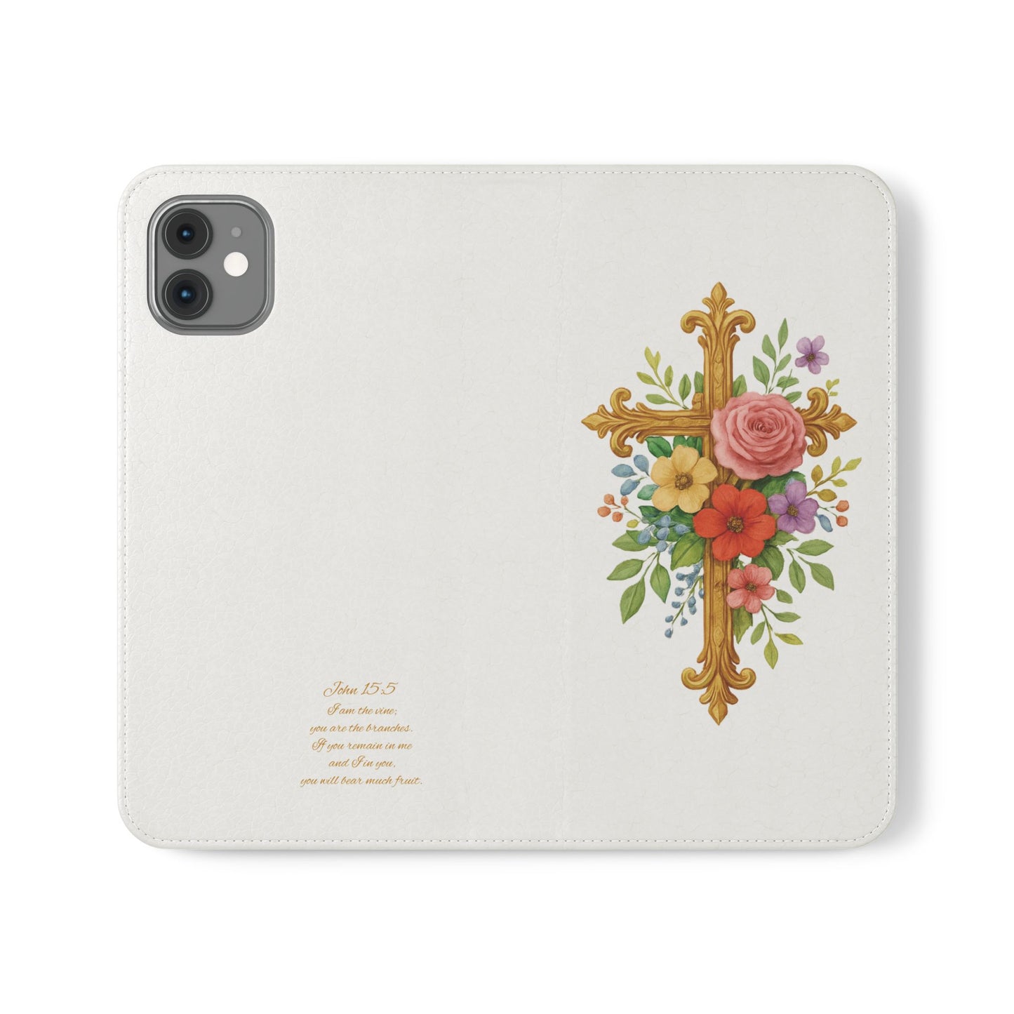 Floral Cross Wallet Case for iPhone – Faith in Bloom