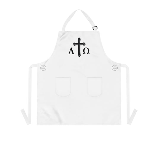 Black Cross and Alpha and Omega Kitchen Apron